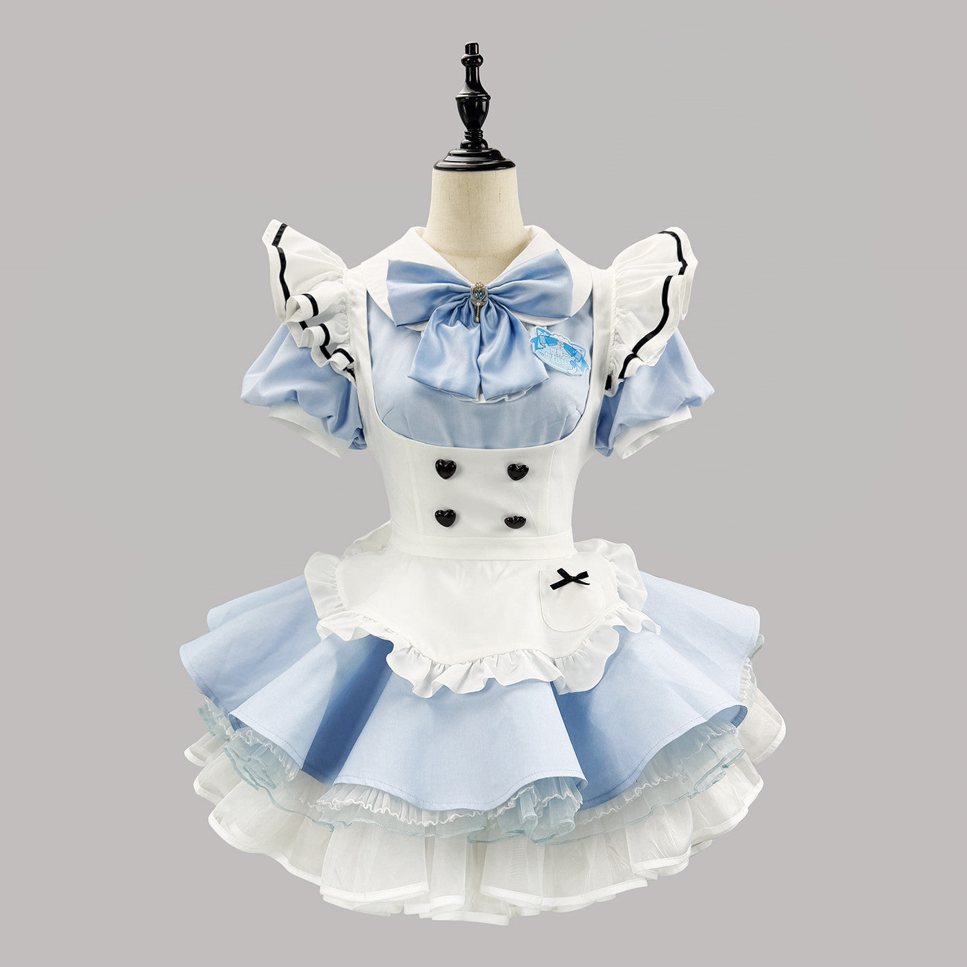 大きいサイズ レディース ハートボタンのブルーメイドセット・ハロウィン・コスプレ(M/L/LL/3L/4L/5L/6L)