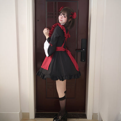 紅い月のチャイナメイドワンピース・ハロウィン・コスプレ(M/L/LL/3L/4L/5L/6L)
