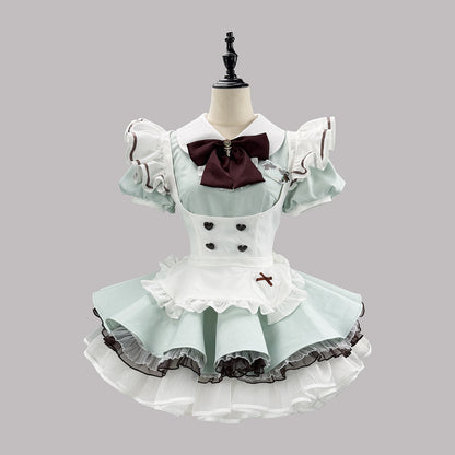 ハートボタンのミントグリーンメイドセット・ハロウィン・コスプレ(M/L/LL/3L/4L/5L/6L)