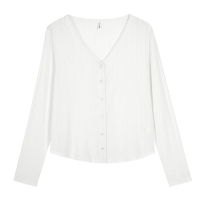 Lightweight and fluffy V-neck cardigan in plus sizes (LL/3L/4L/5L/6L)