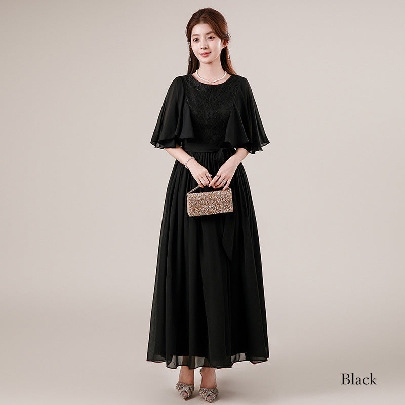 ケープ風フレアスリーブドレスワンピース(3L/4L/5L/6L)オケージョン/結婚式