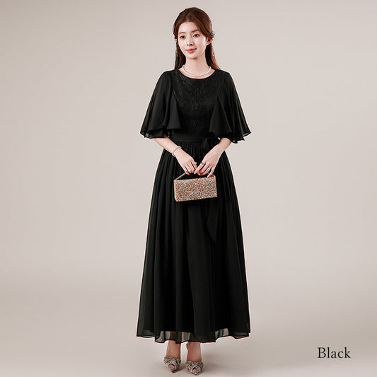 ケープ風フレアスリーブドレスワンピース(3L/4L/5L/6L)オケージョン/結婚式