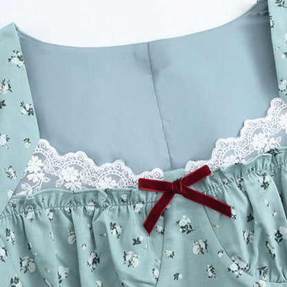 アンティーク花柄のレース重ねドーリーワンピース(LL/3L/4L/5L/6L)