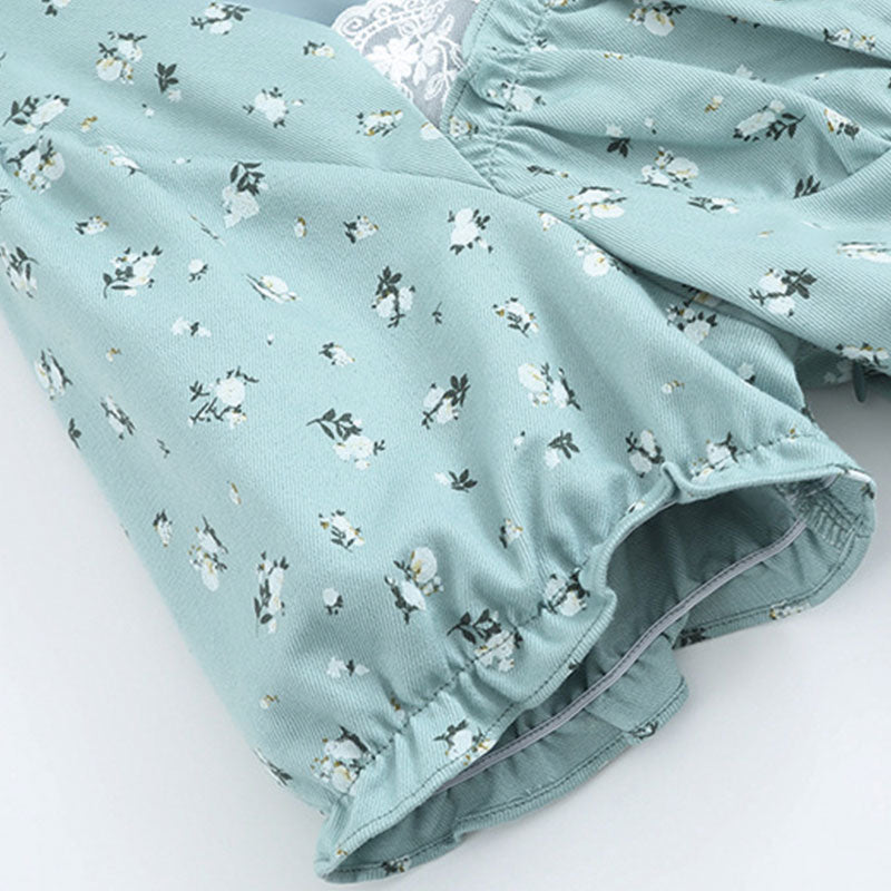 大きいサイズ レディース アンティーク花柄のレース重ねドーリーワンピース(LL/3L/4L/5L/6L)