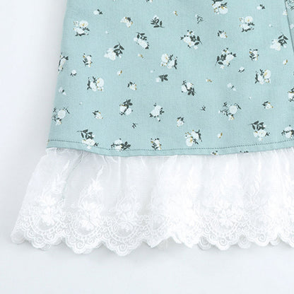 アンティーク花柄のレース重ねドーリーワンピース(LL/3L/4L/5L/6L)