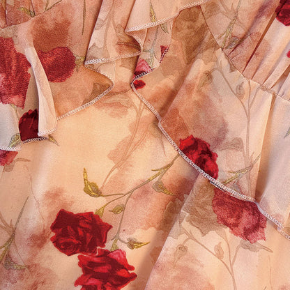 ブラッシュローズ・エアリーフレアワンピース(3L/4L/5L/6L/7L)