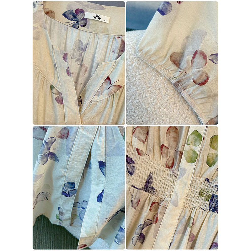 大きいサイズ レディース バタフライ・エアリーフレアワンピース(3L/4L/5L/6L/7L)