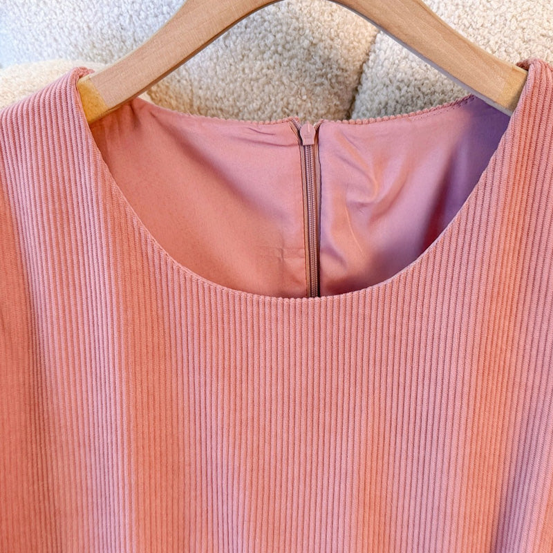 大きいサイズ レディース｜ピンクカラーのリブワンピース(3L/4L/5L/6L