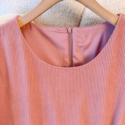 ピンクカラーのリブワンピース(3L/4L/5L/6L/7L)