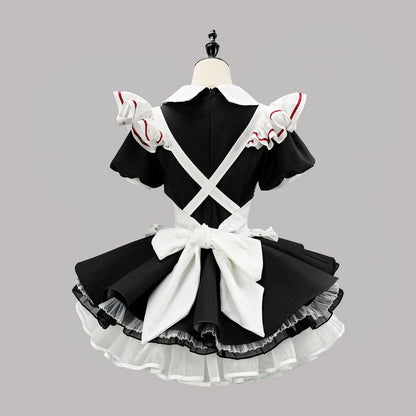 ハートボタンのブラックメイドセット・ハロウィン・コスプレ(M/L/LL/3L/4L/5L/6L)