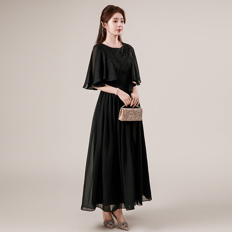 ケープ風フレアスリーブドレスワンピース(3L/4L/5L/6L)オケージョン/結婚式