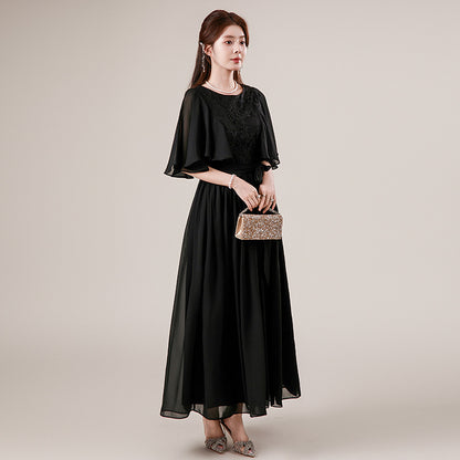 ケープ風フレアスリーブドレスワンピース(3L/4L/5L/6L)オケージョン/結婚式