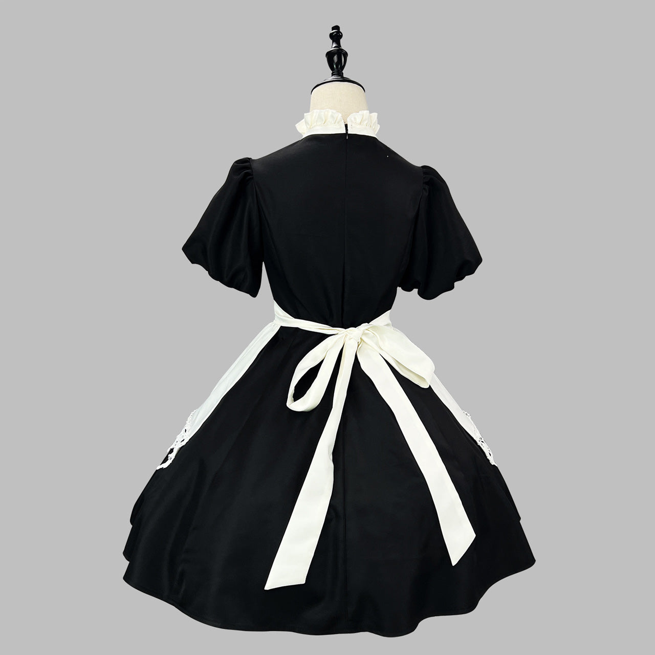 大きいサイズ レディース クラシカルノワール・ショートエプロンメイドドレス・ハロウィン・コスプレ(M/L/LL/3L/4L/5L/6L)