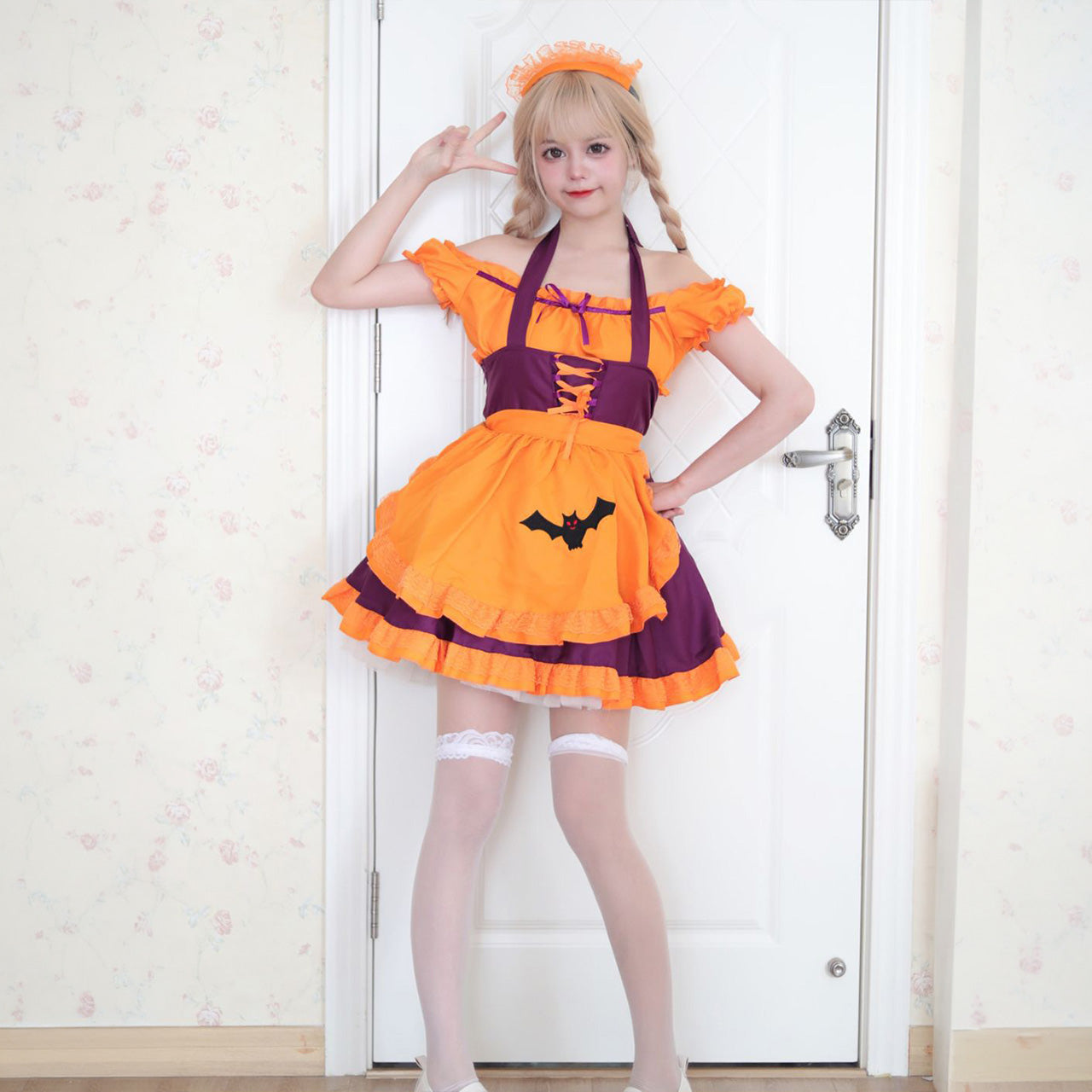 マジックこうもりさんメイドワンピース (M/L/2L/3L/4L/5L/6L)/コスプレ