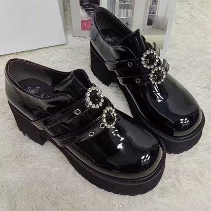 [Orders accepted up to 28.5cm] ■ Circle Ring Landmine Platform Shoes