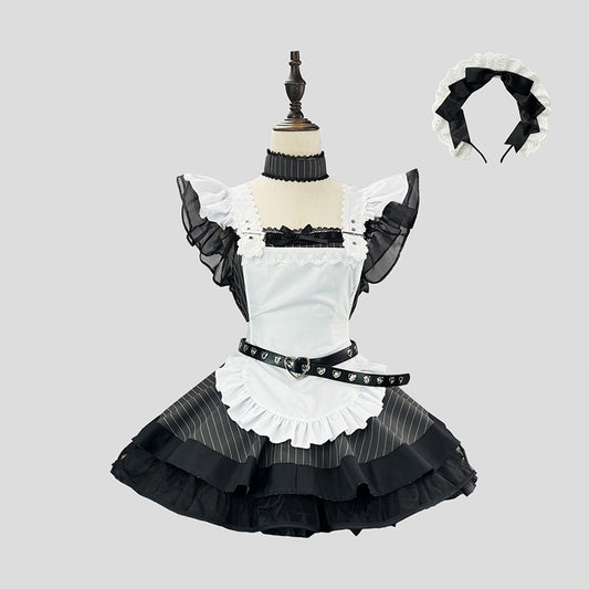 クロノスハート・ロックメイドドレス(M/L/LL/3L/4L/5L/6L)/コスプレ/ハロウィン