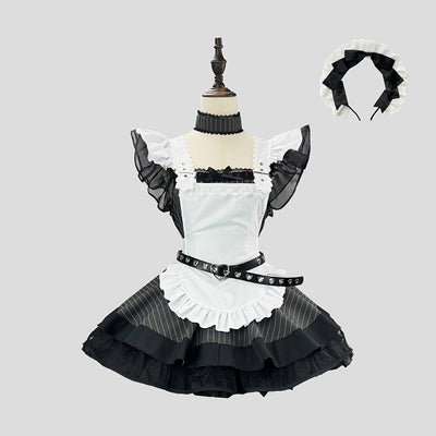クロノスハート・ロックメイドドレス(M/L/LL/3L/4L/5L/6L)/コスプレ/ハロウィン