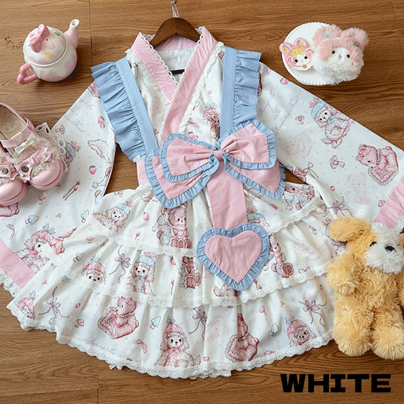 Pastel Dream Ribbon♡Plus Size Yukata Dress