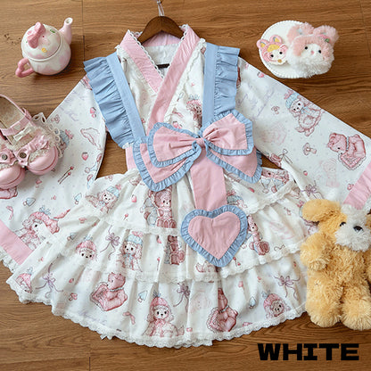 Pastel Dream Ribbon♡Plus Size Yukata Dress