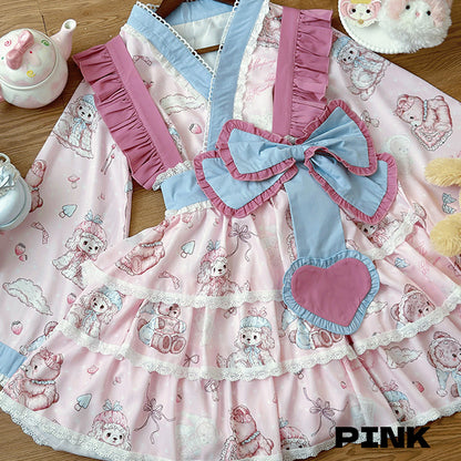 Pastel Dream Ribbon♡Plus Size Yukata Dress