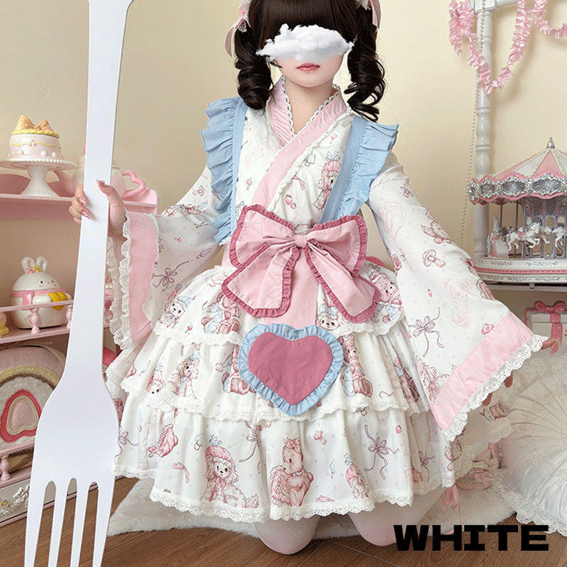 Pastel Dream Ribbon♡Plus Size Yukata Dress