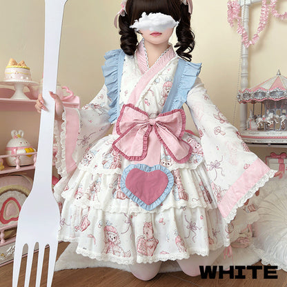 Pastel Dream Ribbon♡Plus Size Yukata Dress
