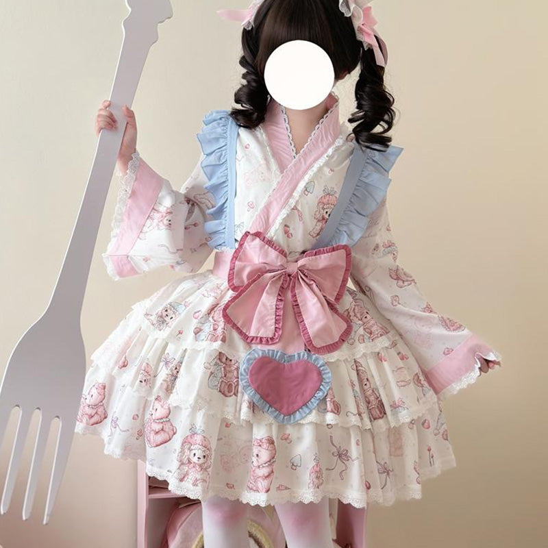 Pastel Dream Ribbon♡Plus Size Yukata Dress