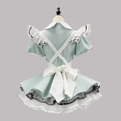 ハートボタンのミントグリーンメイドセット・ハロウィン・コスプレ(M/L/LL/3L/4L/5L/6L)