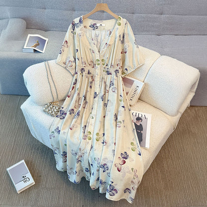 バタフライ・エアリーフレアワンピース(3L/4L/5L/6L/7L)