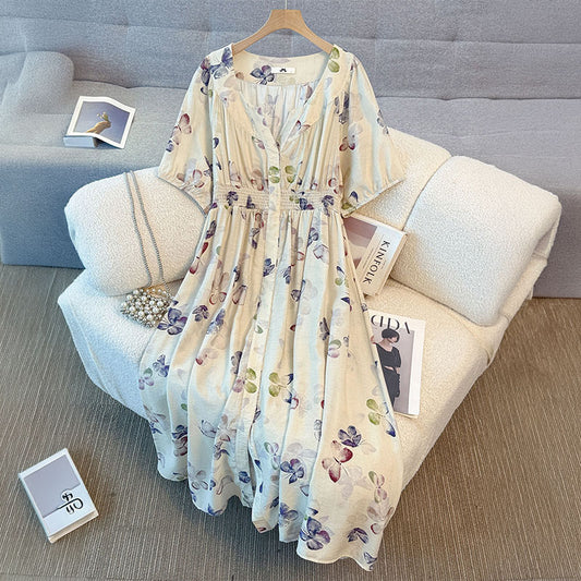 バタフライ・エアリーフレアワンピース(3L/4L/5L/6L/7L)