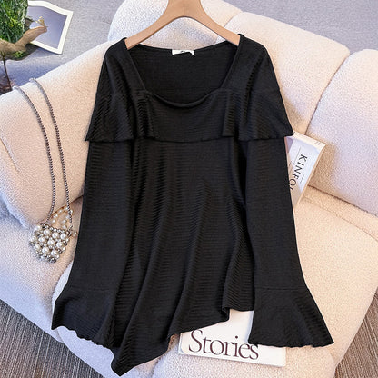 ナイトフロウ・フリルプルオーバートップス(3L/4L/5L/6L/7L)