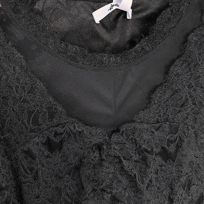黒レース・エレガントドレープワンピース(3L/4L/5L/6L/7L)