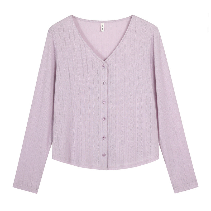 Lightweight and fluffy V-neck cardigan in plus sizes (LL/3L/4L/5L/6L)