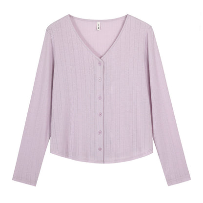 Lightweight and fluffy V-neck cardigan in plus sizes (LL/3L/4L/5L/6L)