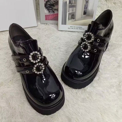 [Orders accepted up to 28.5cm] ■ Circle Ring Landmine Platform Shoes