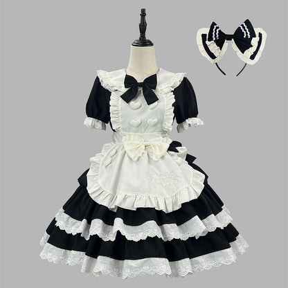 ラブリーハートリボン♡クラシックメイド(M/L/LL/3L/4L/5L/6L)/コスプレ/ハロウィン