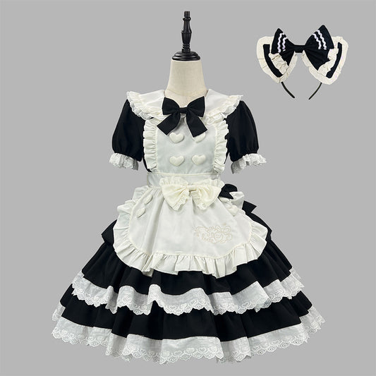 ラブリーハートリボン♡クラシックメイド(M/L/LL/3L/4L/5L/6L)/コスプレ/ハロウィン