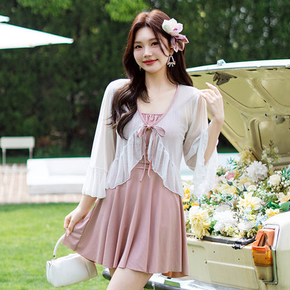 シフォンフェアリーボレロ付水着スイムウェア(LL/3L/4L/5L/6L)