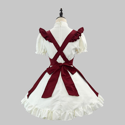 ハートリボンのスイートレッドメイド服(M/L/LL/3L/4L/5L/6L)/コスプレ/ハロウィン