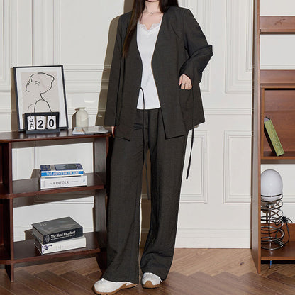 抜け感ノーカラーのゆる美シルエットスーツセット(LL/3L/4L/5L/6L)