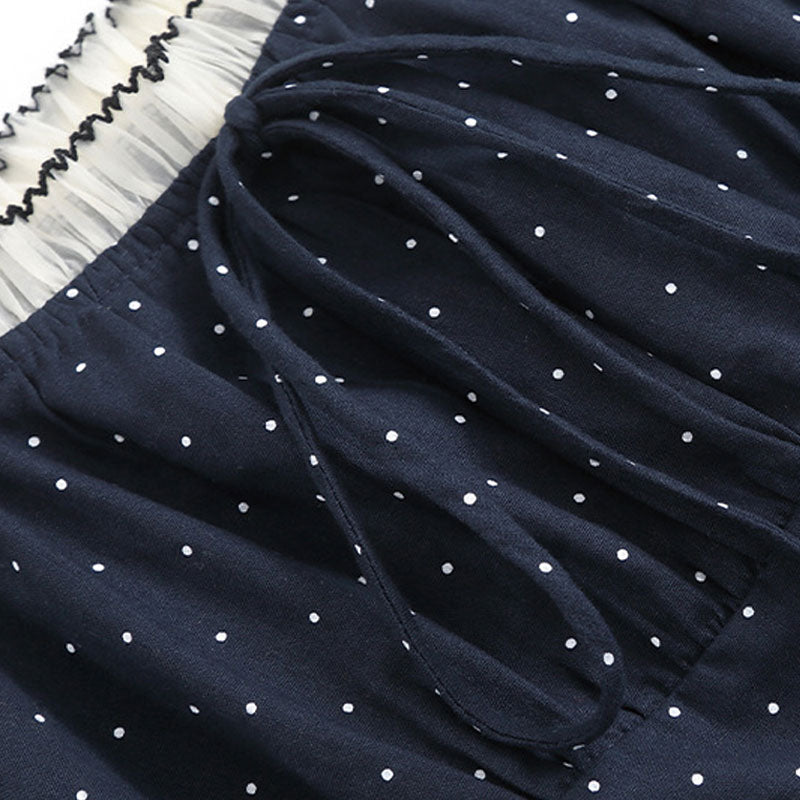 大きいサイズ レディース ホワイトドットのふんわり華奢見えリボンオフショルブラウス(LL/3L/4L/5L/6L)