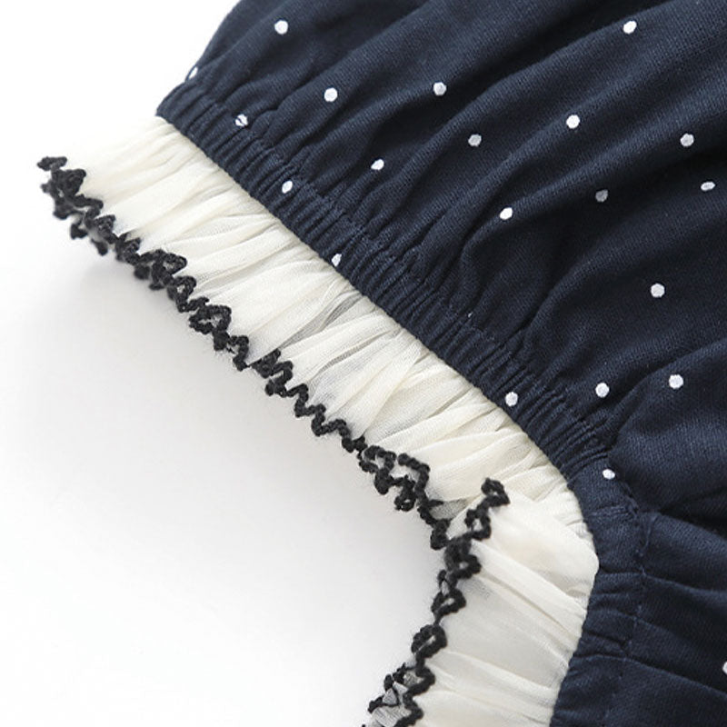 大きいサイズ レディース ブラックドットのふんわり華奢見えリボンオフショルブラウス(LL/3L/4L/5L/6L)