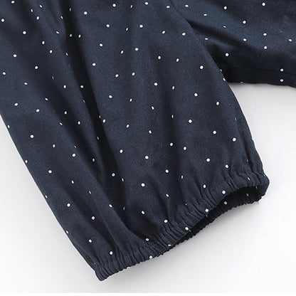 ホワイトドットのふんわり華奢見えリボンオフショルブラウス(LL/3L/4L/5L/6L)