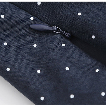 ブラックドットのふんわり華奢見えリボンオフショルブラウス(LL/3L/4L/5L/6L)