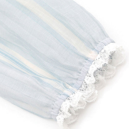 淡色ストライプの軽やかレディセットアップ(LL/3L/4L/5L/6L)