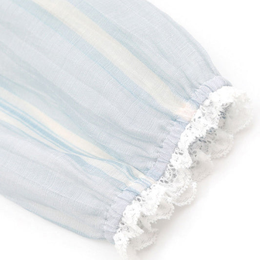 淡色ストライプの軽やかレディセットアップ(LL/3L/4L/5L/6L)