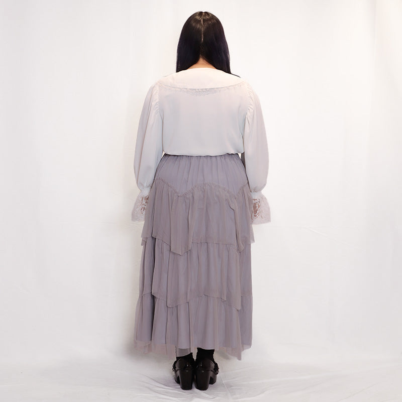 ティアードチュールロングスカート（3L～5L相当)/Taberunosky（タベルノスキー）
