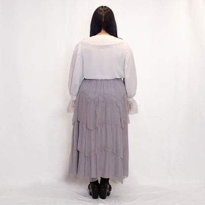 ティアードチュールロングスカート（3L～5L相当)/Taberunosky（タベルノスキー）