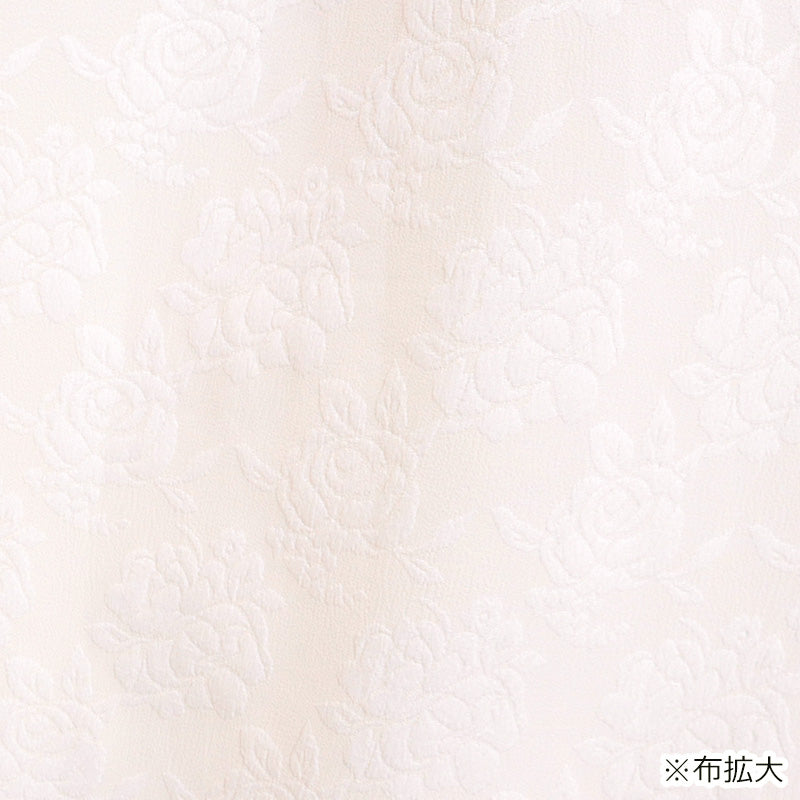 大きいサイズ レディース 白桃ミルクの花影ロングワンピース(3L/4L/5L)