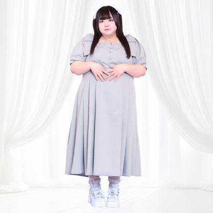 Sugar Blue Bonbon Ribbon Dress (3L/4L/5L/6L) / Taberunosky